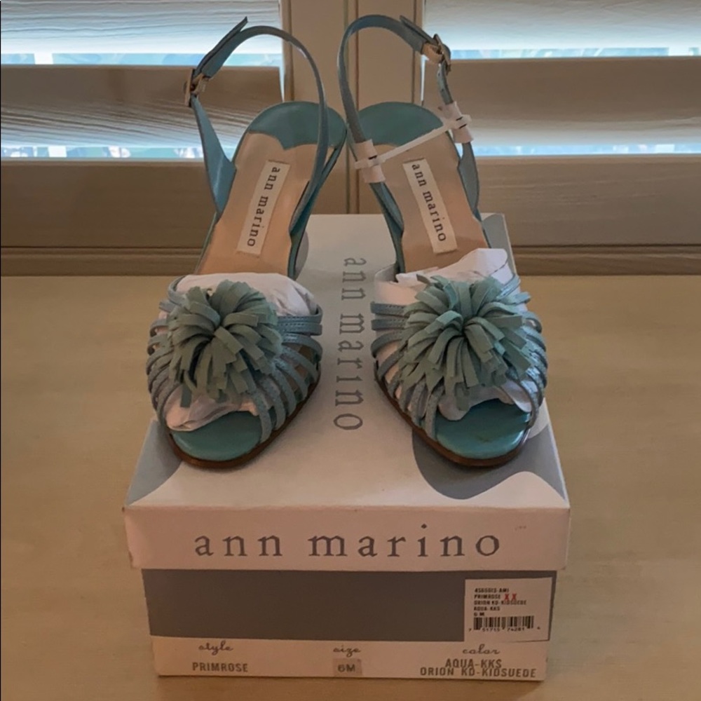 NEW Ann Marino Suede Aqua Dressy Heel